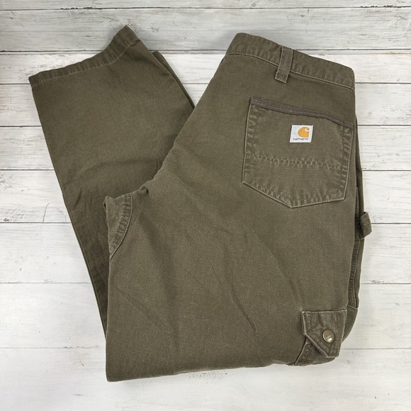 Carhartt Double Knee Utility Pants Men's 40x32 B342 DFE Brown Carpenter ripstop - Picture 1 of 14